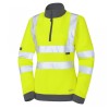 Leo Workwear Elberry Class 2 Hi-Vis Yellow Women's 1/4 Zip Sweatshirt Leo Workwear Elberry Class 2 Hi-Vis Yellow Women's 1/4 Zip Sweatshirt